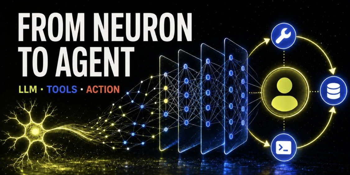 From neuron to agent — the interactive presentation’s title slide