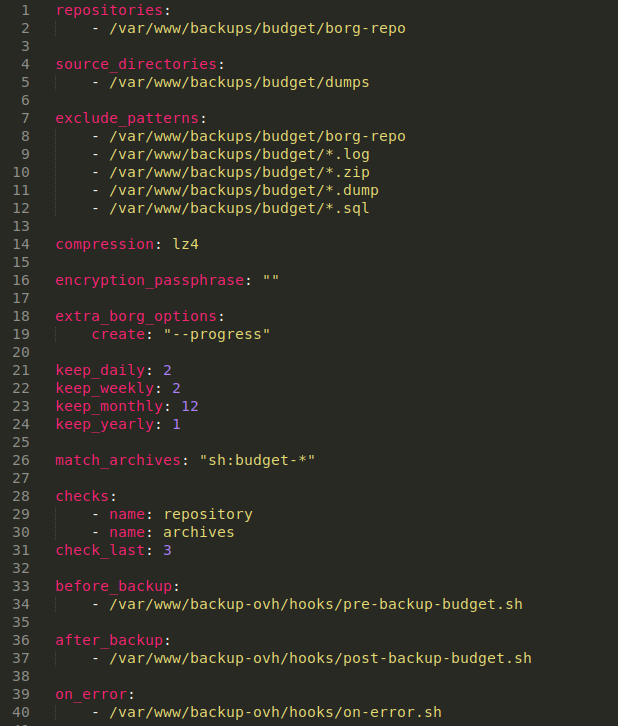 example of borgmatic yaml