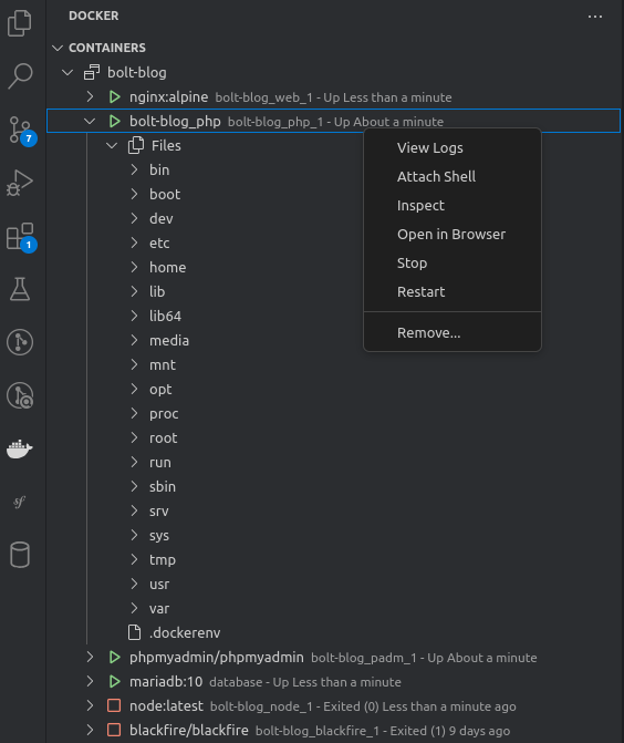 Docker панель VS Code